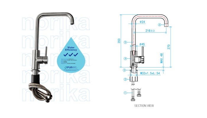 Stainless Steel AISI304 Single Handle Sink Mixer